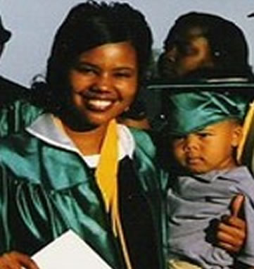 Summer Owens with her son on graduation