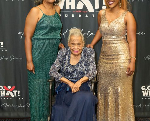 Summer Owens with mother and 101 year-old grandmother at the S.O. What! Awards and Scholarship Soiree